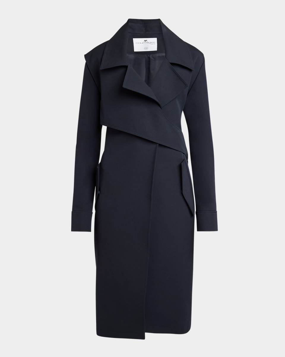 Twist Wrap Cotton Trench Coat